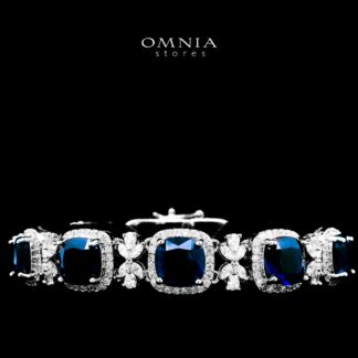 Omnia Fajr Blue Bracelet in High Quality Zircon Stone in Tarnish Resistant Plating