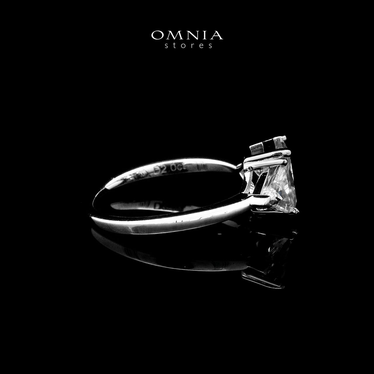 Omnia Ghazal White Ring 92.5 Silver Certified in High Quality Moissanite Stone - Image 2