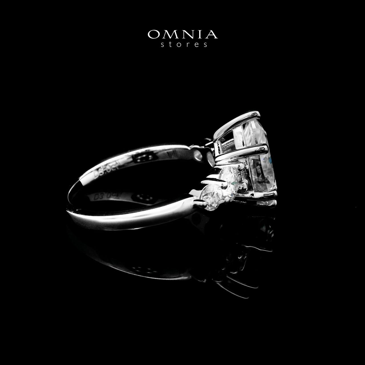 Omnia Hakima White Moissanite Ring – Certified 925 Sterling Silver Pear Cut - Image 2