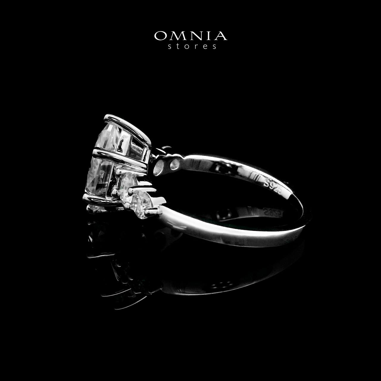 Omnia Hakima White Moissanite Ring – Certified 925 Sterling Silver Pear Cut - Image 3