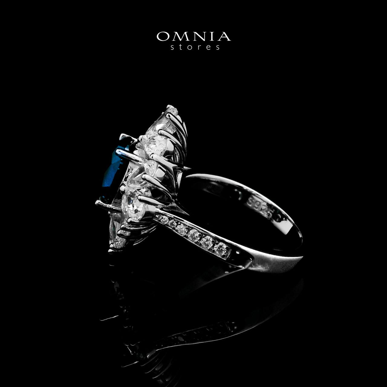 Hibah Lab Grown Sapphire Blue Stones With GRC Certified Ring in 925 Silver - Image 3