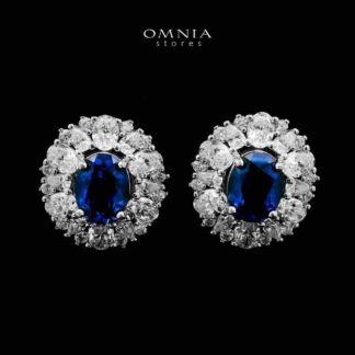 Amilah Lab Grown Sapphire Blue Stones With GRC Certifited Earrings in 925 Silver