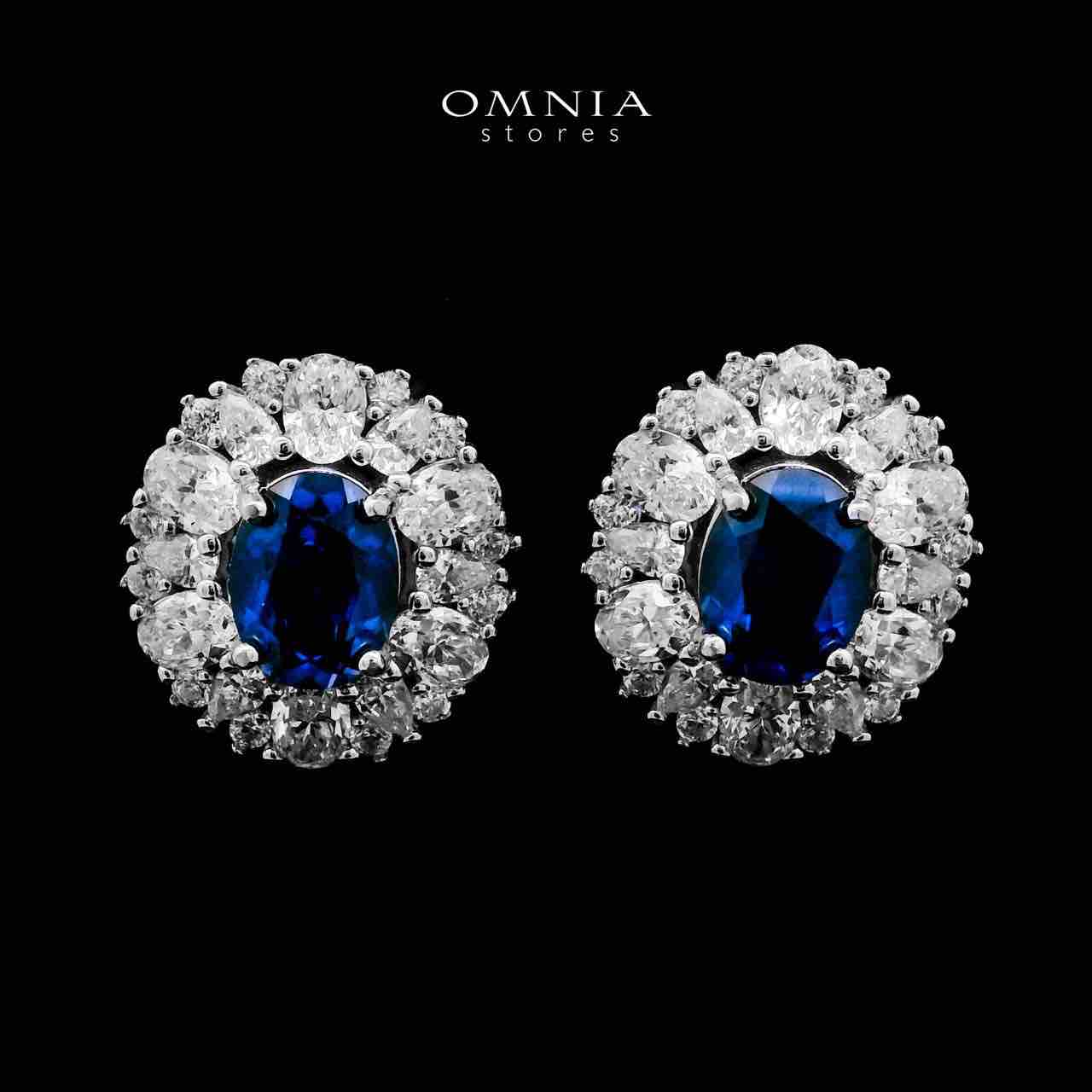 Amilah Lab Grown Sapphire Blue Stones With GRC Certifited Earrings in 925 Silver