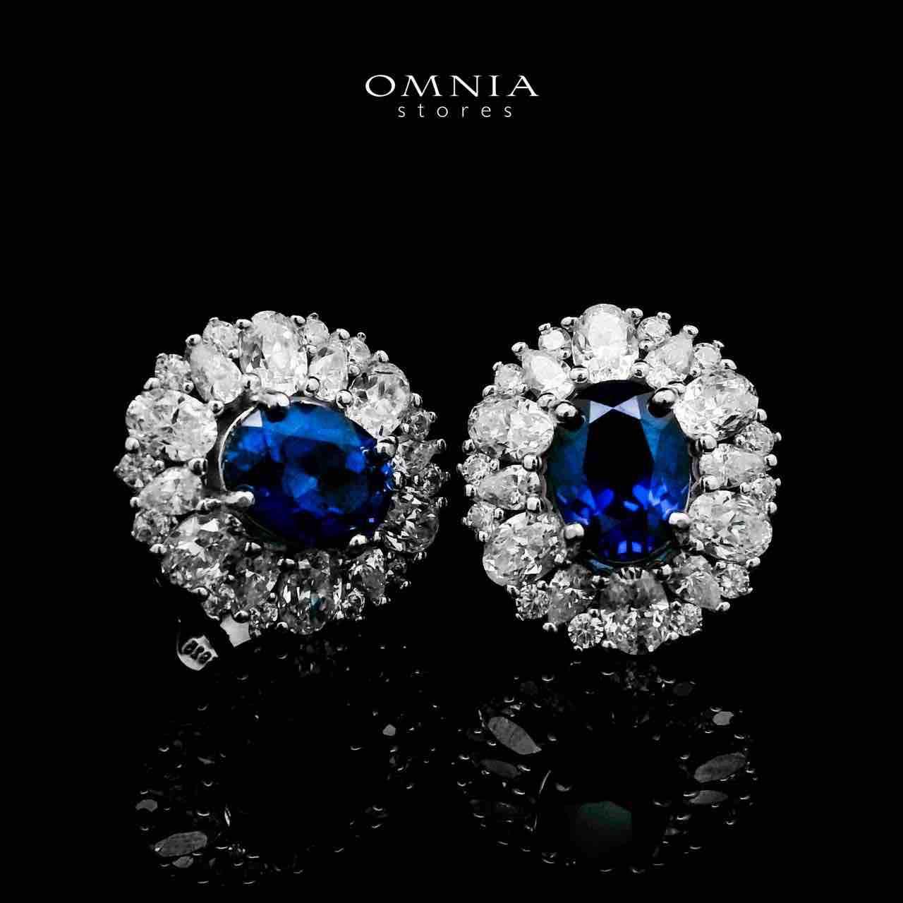 Amilah Lab Grown Sapphire Blue Stones With GRC Certifited Earrings in 925 Silver - Image 3