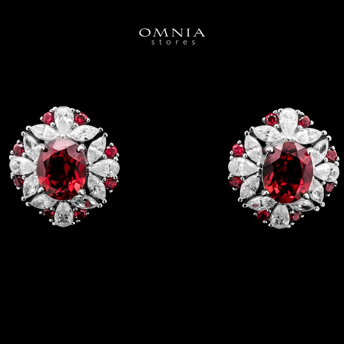 Kamilah Lab Grown Ruby Red Stones With GRC Certified Earrings in 925 Silver
