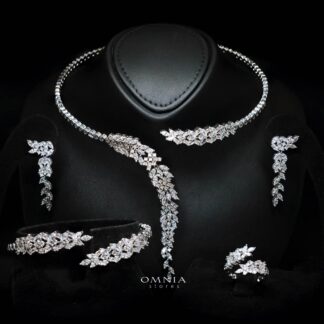 Omnia Nidaa Luxury Bridal Full Set – High-Quality Zircon & Rhodium Plated Jewelry