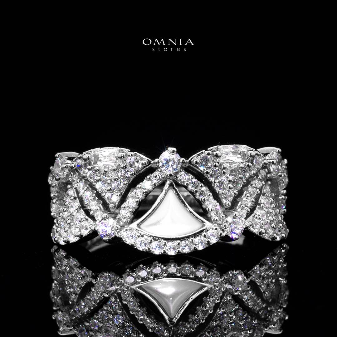 Omnia Bita White Bridal Full Set in High Quality Zircon Stone in Rhodium Plated - Image 4