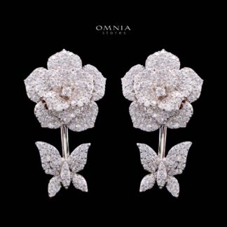 Omnia Olla White Earrings In 925 Silver In High Quality Simulated diamonds