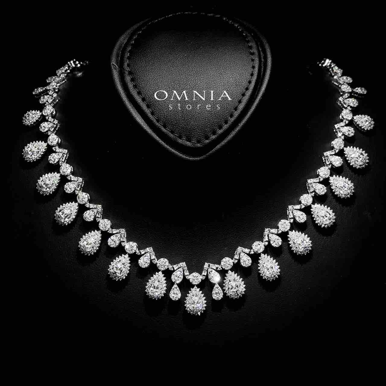 Omnia Hana White Bridal Full Set in 925 Silver High Quality Simulated Diamonds - Image 2