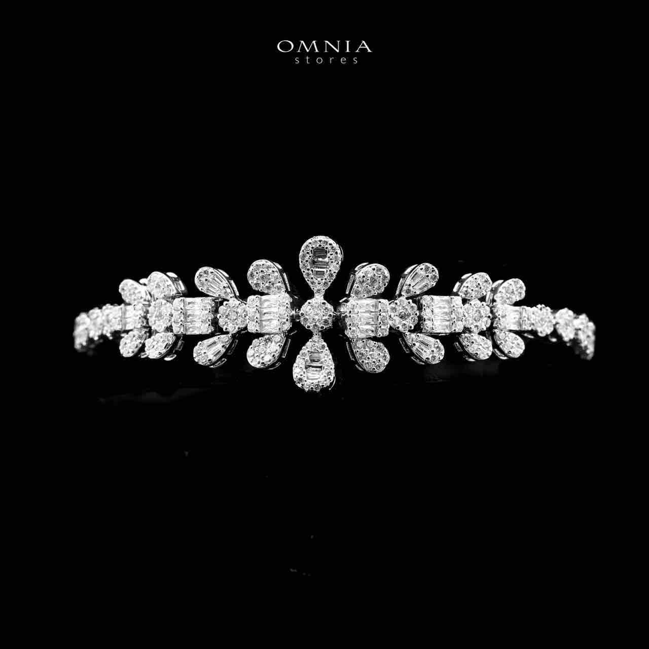 Omnia Safa Lara Bridal Bundle Full Set in High Quality Zircon Stone in Rhodium Plated - Image 6