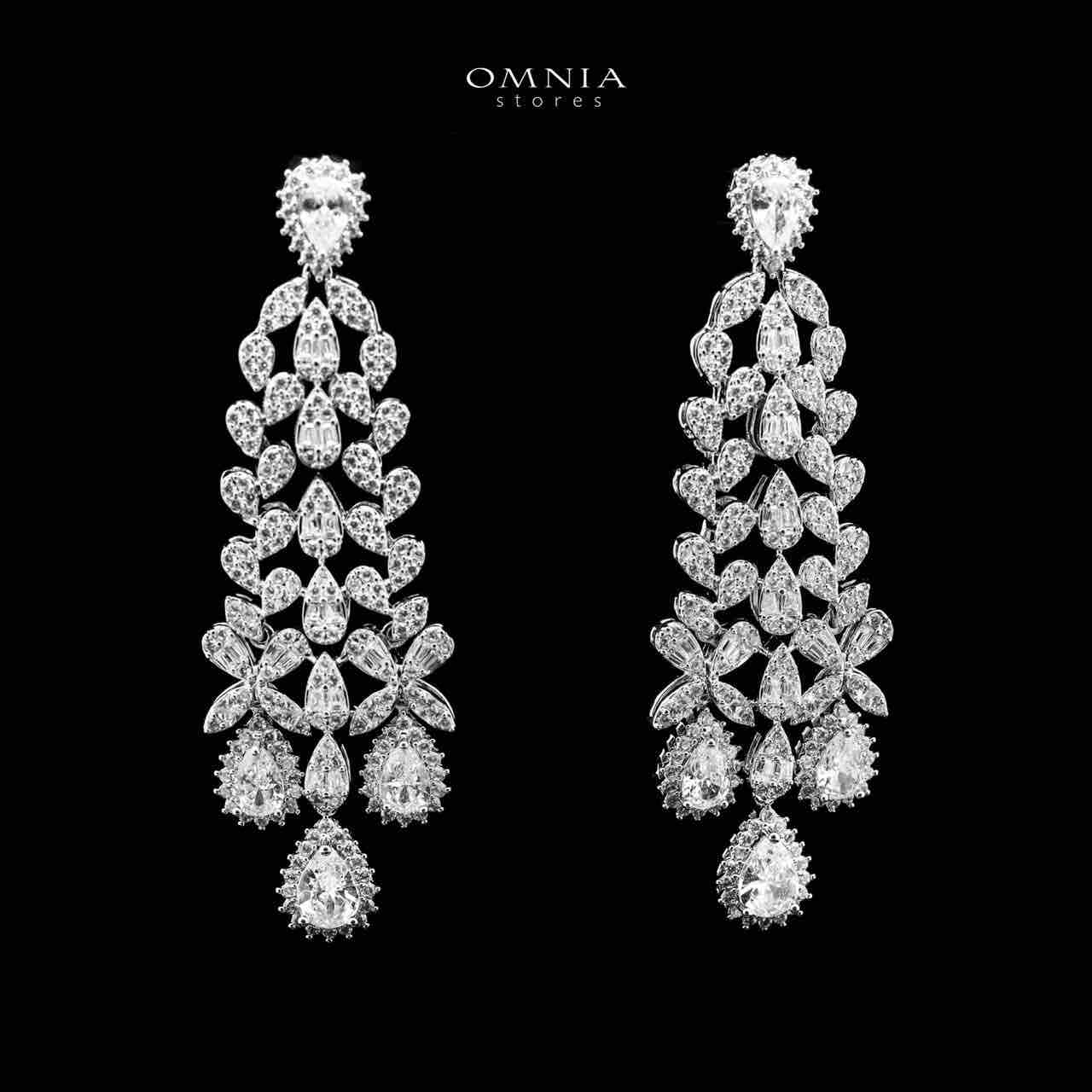 Omnia Safa Buhra Bridal Bundle Full Set in High Quality Zircon Stone in Rhodium Plated - Image 6
