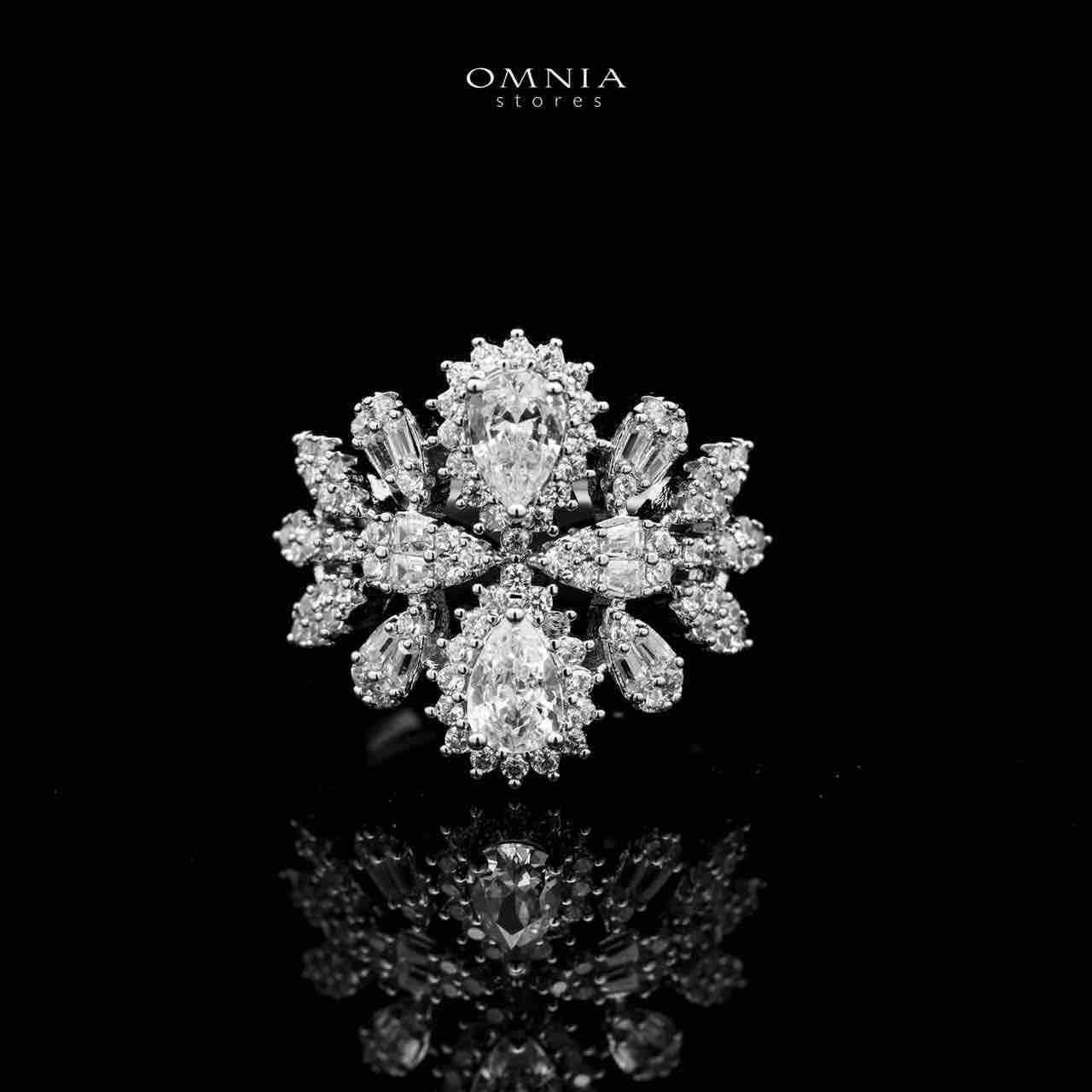 Omnia Safa Buhra Bridal Bundle Full Set in High Quality Zircon Stone in Rhodium Plated - Image 4
