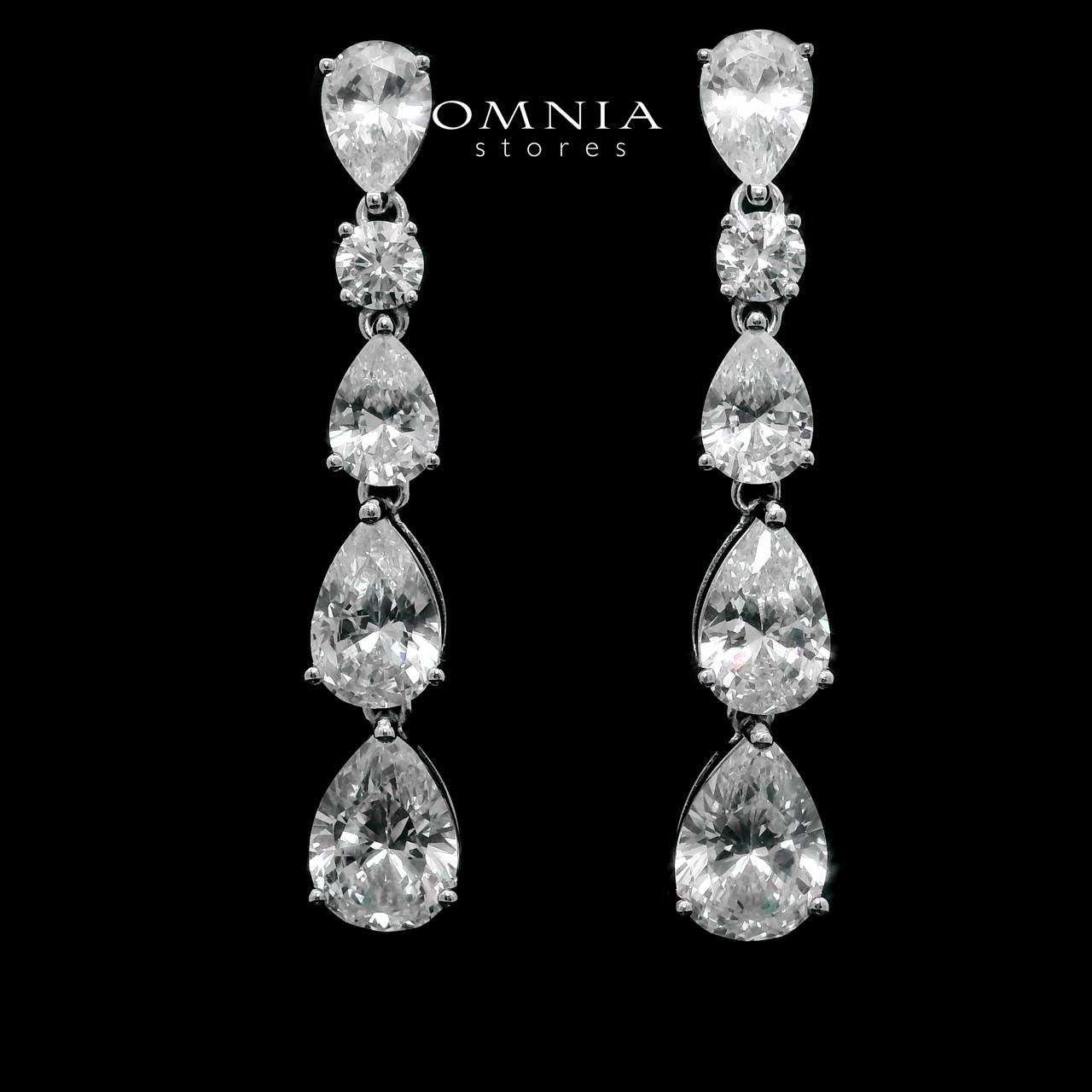 Hayaa Elegance Drop Earrings In 925 Silver High Quality Simulated Diamonds - Image 2