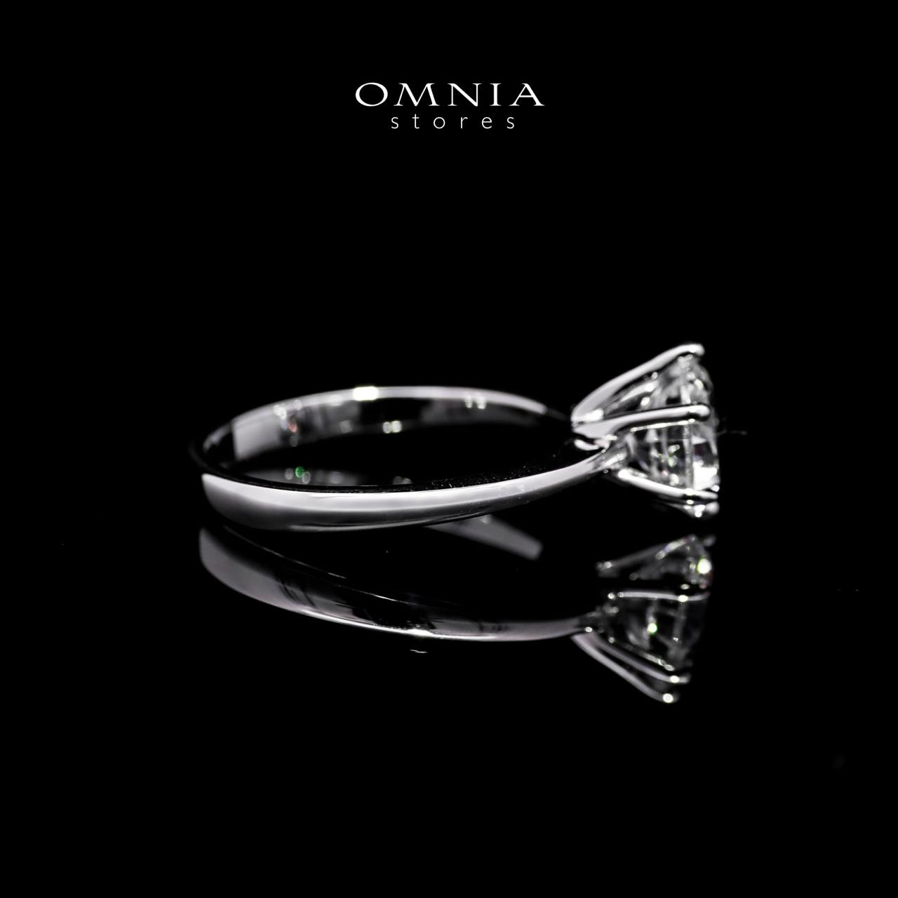 Omnia Hend White Ring in 925 Silver with High-Quality Simulated Diamonds - Image 2