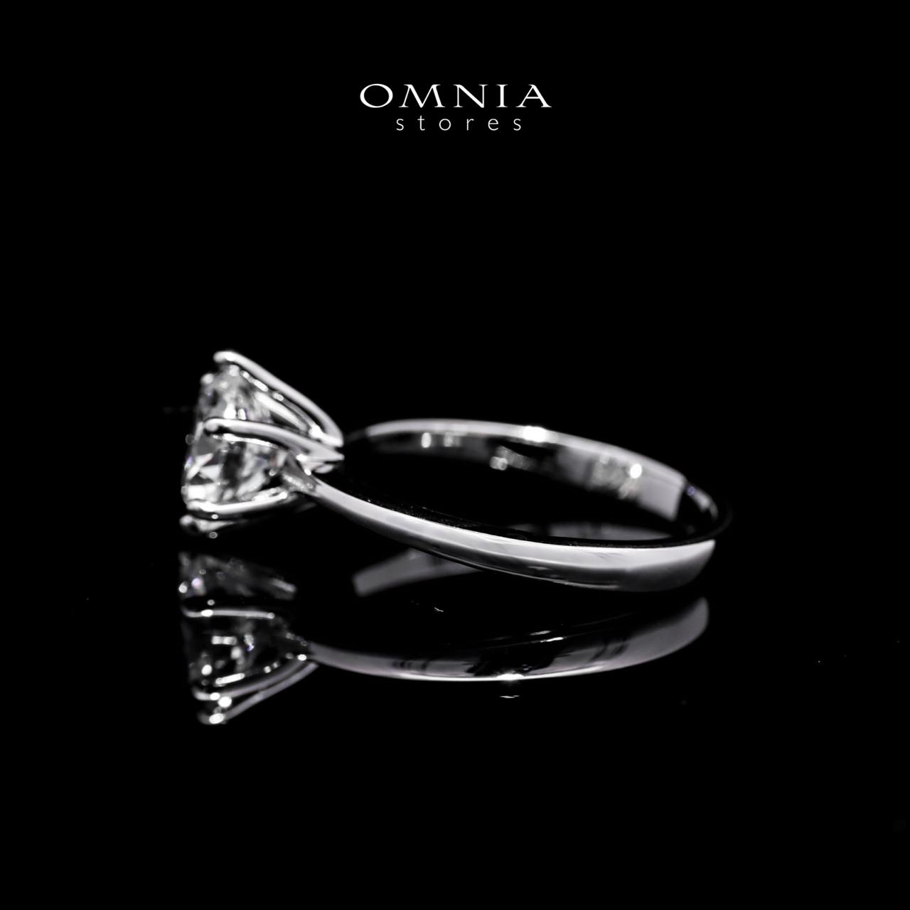 Omnia Hend White Ring in 925 Silver with High-Quality Simulated Diamonds - Image 3