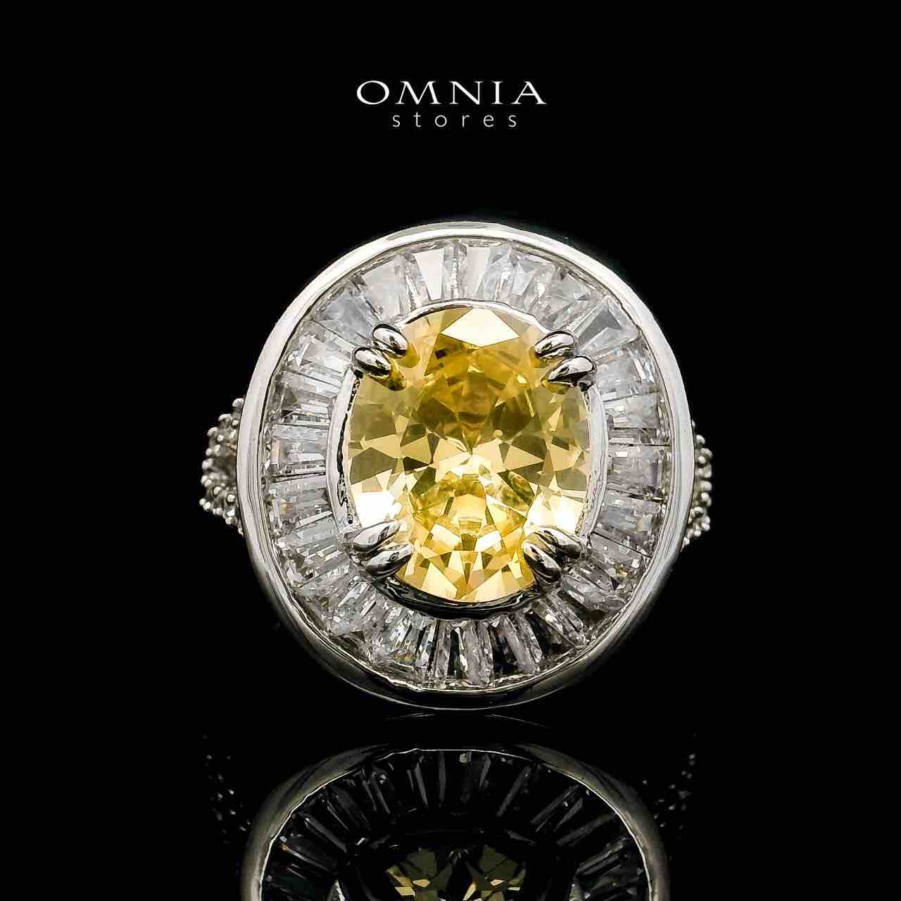 Omnia Hayah Yellow Bridal Full Set in High Quality Zircon Stone in Rhodium Plated - Image 5