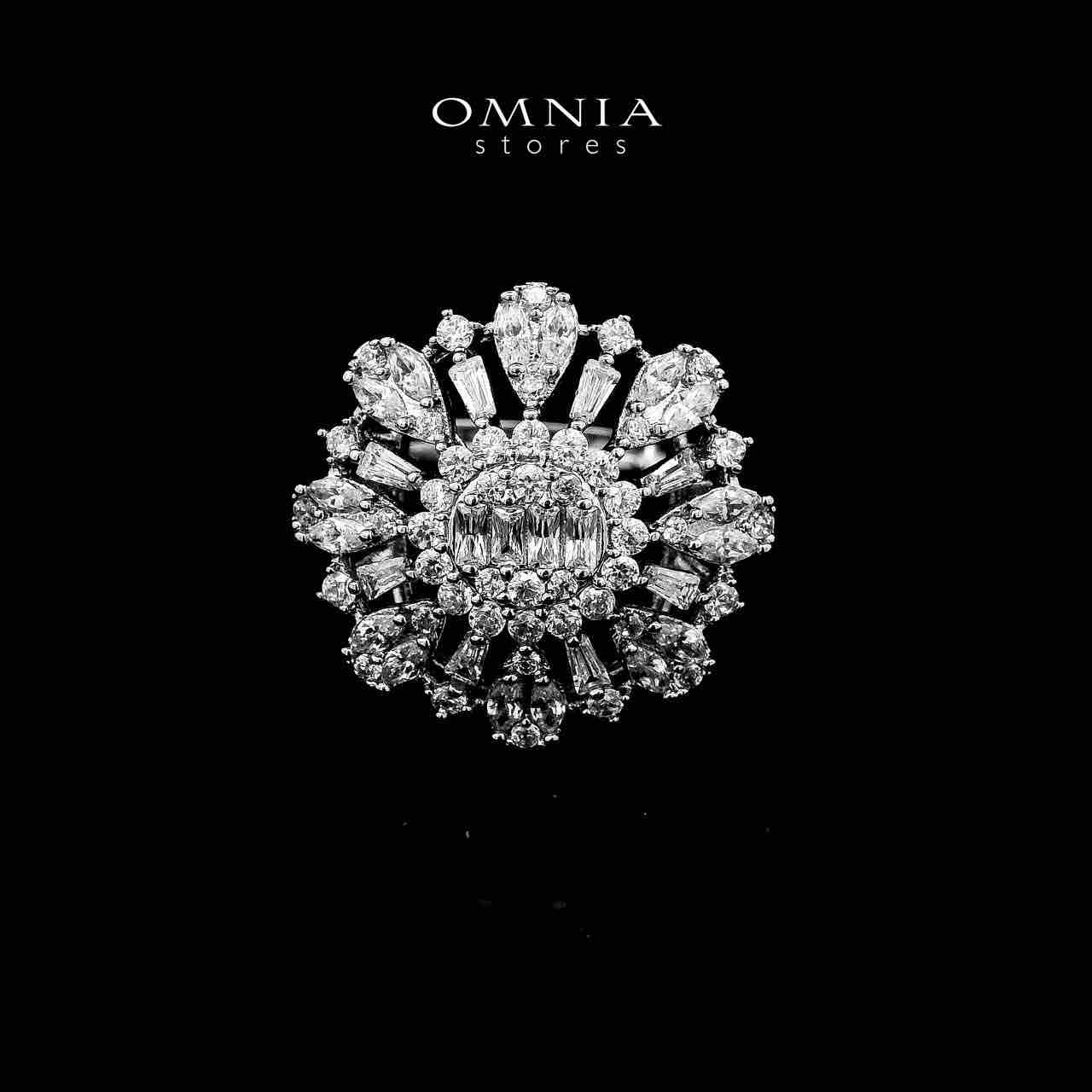 Omnia Darya White Long Chain Pearl necklace and ring in High Quality Zircon Stone in Rhodium Plated - Image 2