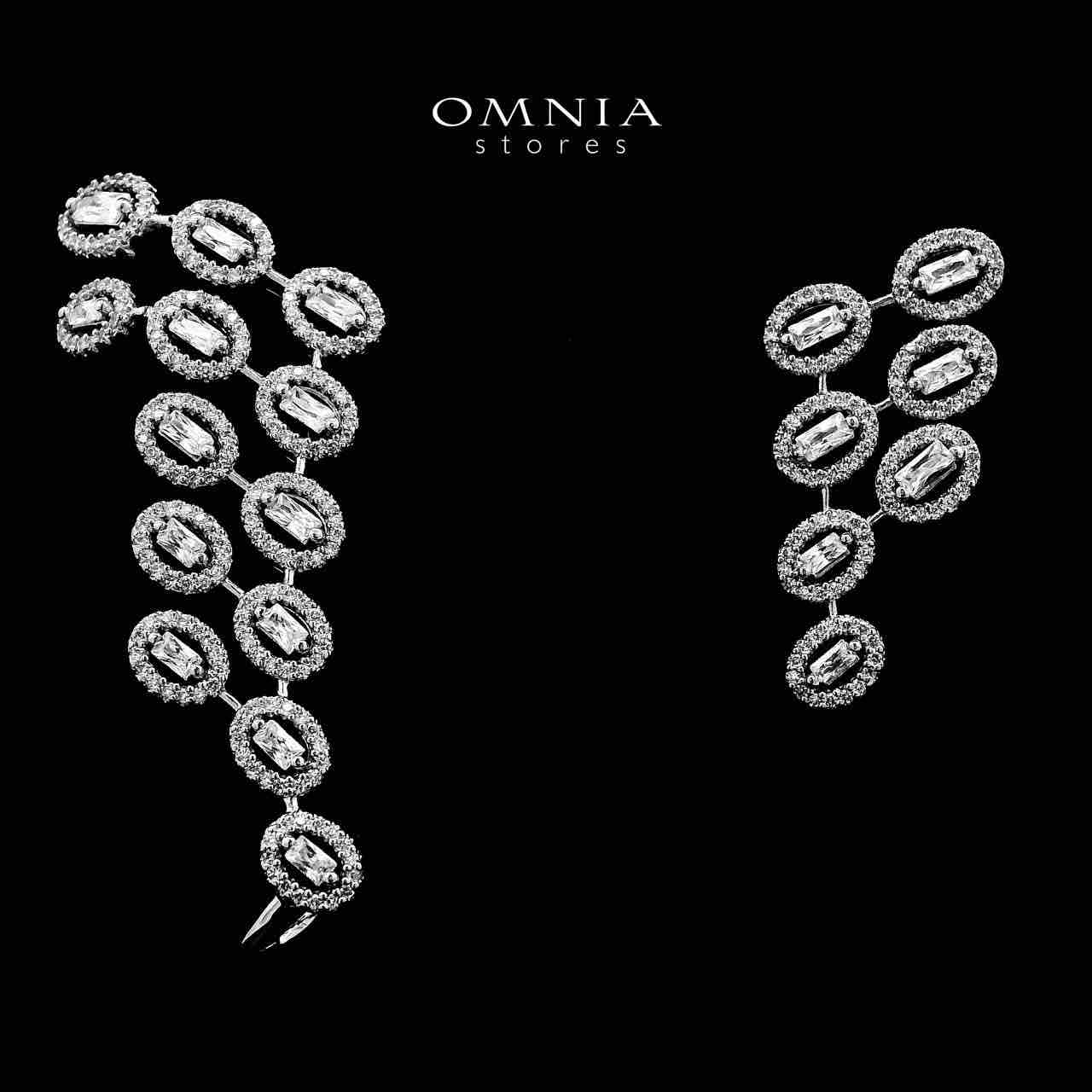 Golbahar Winged Silver Color Earrings in High Quality Zircon Stone in Rhodium Plated - Image 2