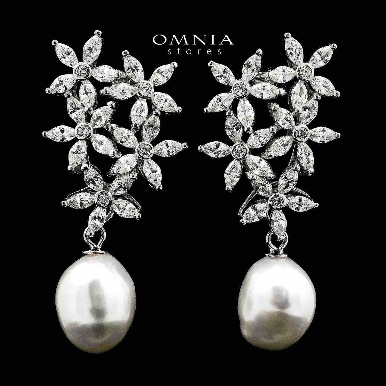 Omnia Katayoun Fresh Real Water Pearl Necklace and Earrings Set in 925 Silver Accessories With High Quality Simulated Diamonds - Image 3