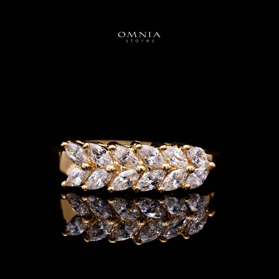 Omnia Aroosa Golden Bridal Full Set with High-Quality Simulated Diamonds Rhodium Plated - Image 5