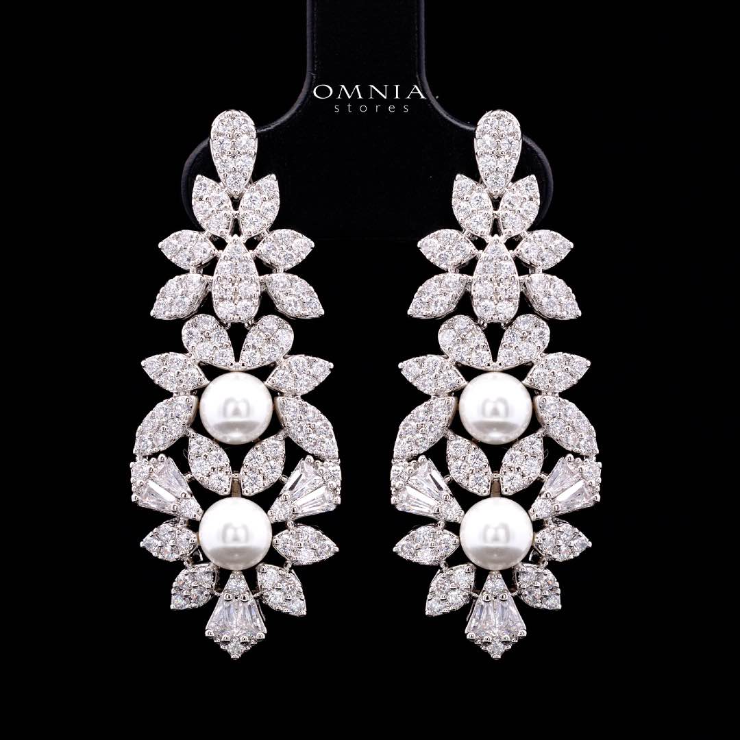 Omnia Maissa Bridal Full Set Accessories in High Quality Zircon Stone in Rhodium Plated - Image 6