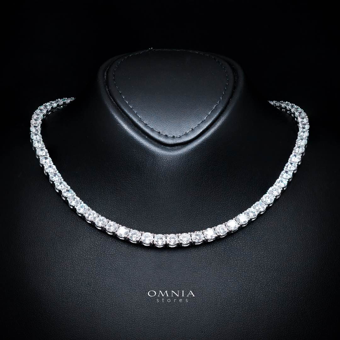 Omnia Rowan Bridal Full Set Accessories in High Quality Zircon Stone in Rhodium Plated - Image 2