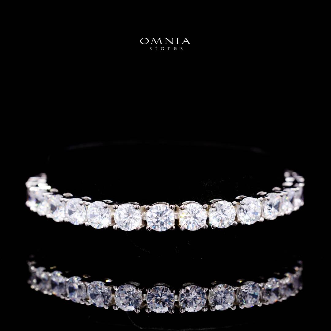 Omnia Rowan Bridal Full Set Accessories in High Quality Zircon Stone in Rhodium Plated - Image 3