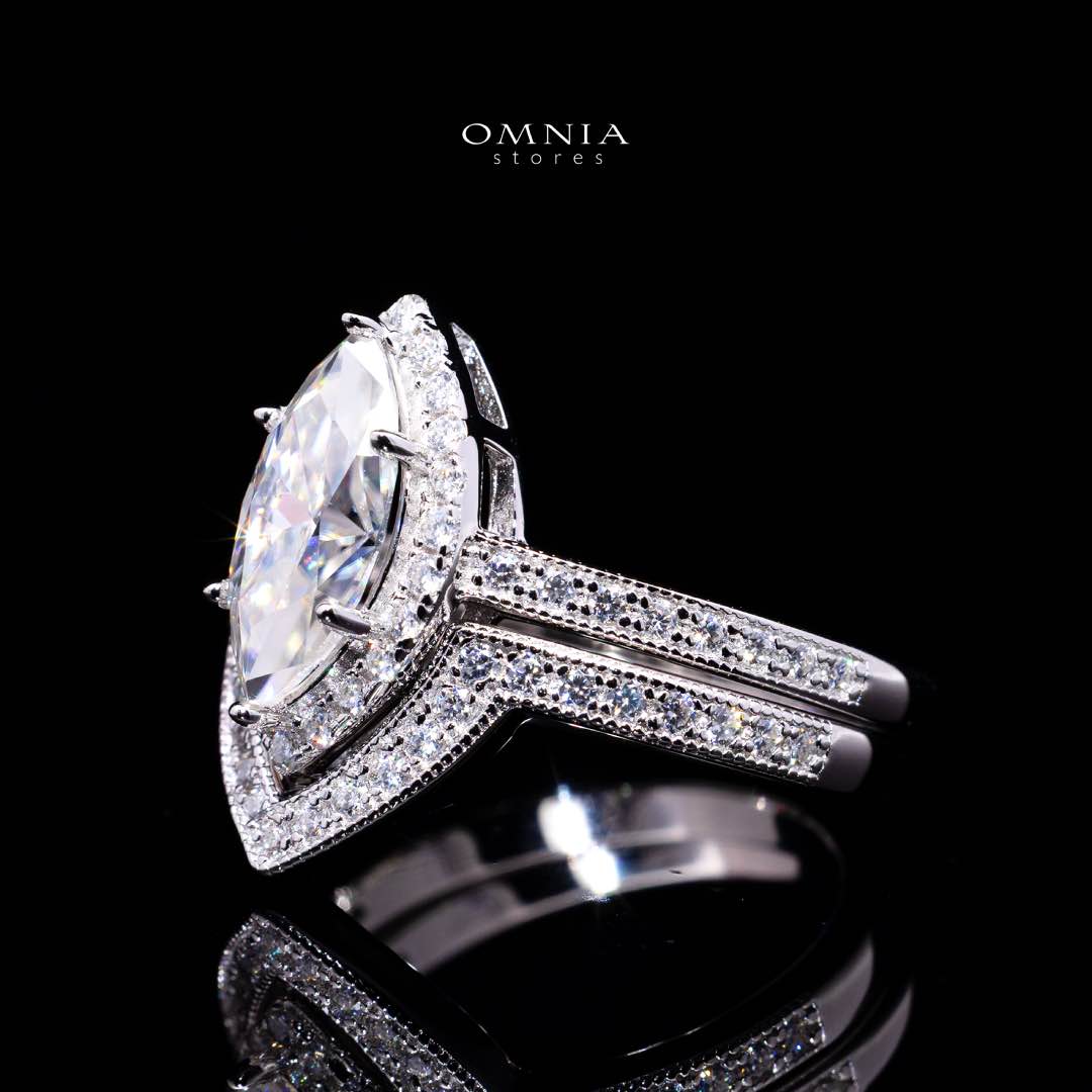 Azmira Royal Design Marquise Moissanite Ring – Certified 925 Sterling Silver GRA Certified - Image 3