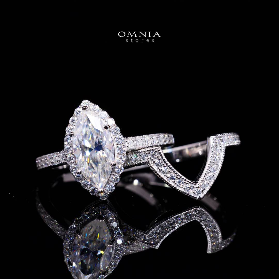 Azmira Royal Design Marquise Moissanite Ring – Certified 925 Sterling Silver GRA Certified - Image 2