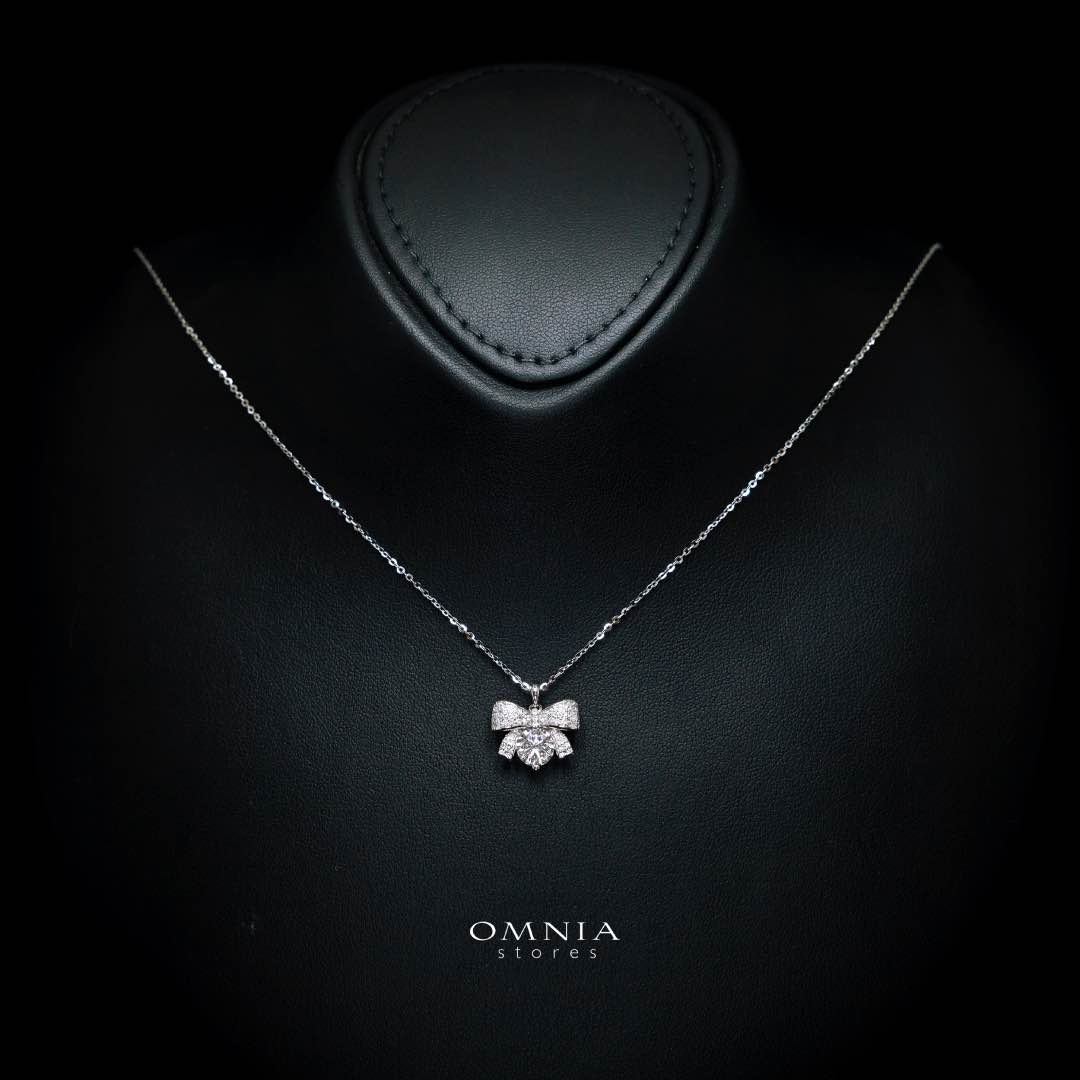 Omnia Asayel Silver Necklace in 925 Silver with High-Quality White Moissanite Stones - Image 2