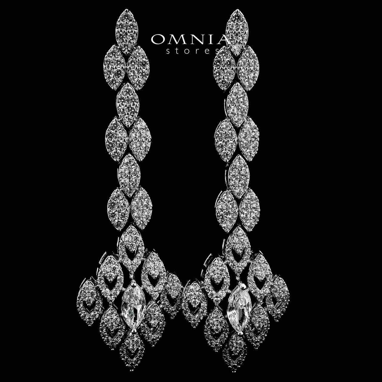 Mahdieh Bridal White Long chain Set High Quality Zircon Stone In Rhodium Plated - Image 4
