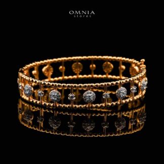 Nasim Golden Plated Bangle In 925 Silver Certified High Quality Lab Crafted Stones