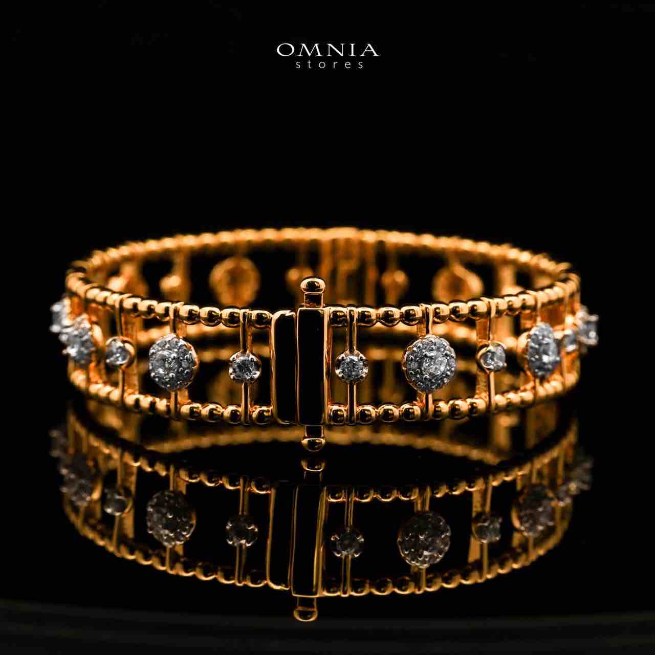 Nasim Golden Plated Bangle In 925 Silver Certified High Quality Lab Crafted Stones - Image 4