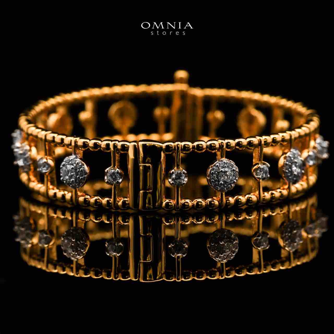 Nasim Golden Plated Bangle In 925 Silver Certified High Quality Lab Crafted Stones - Image 3