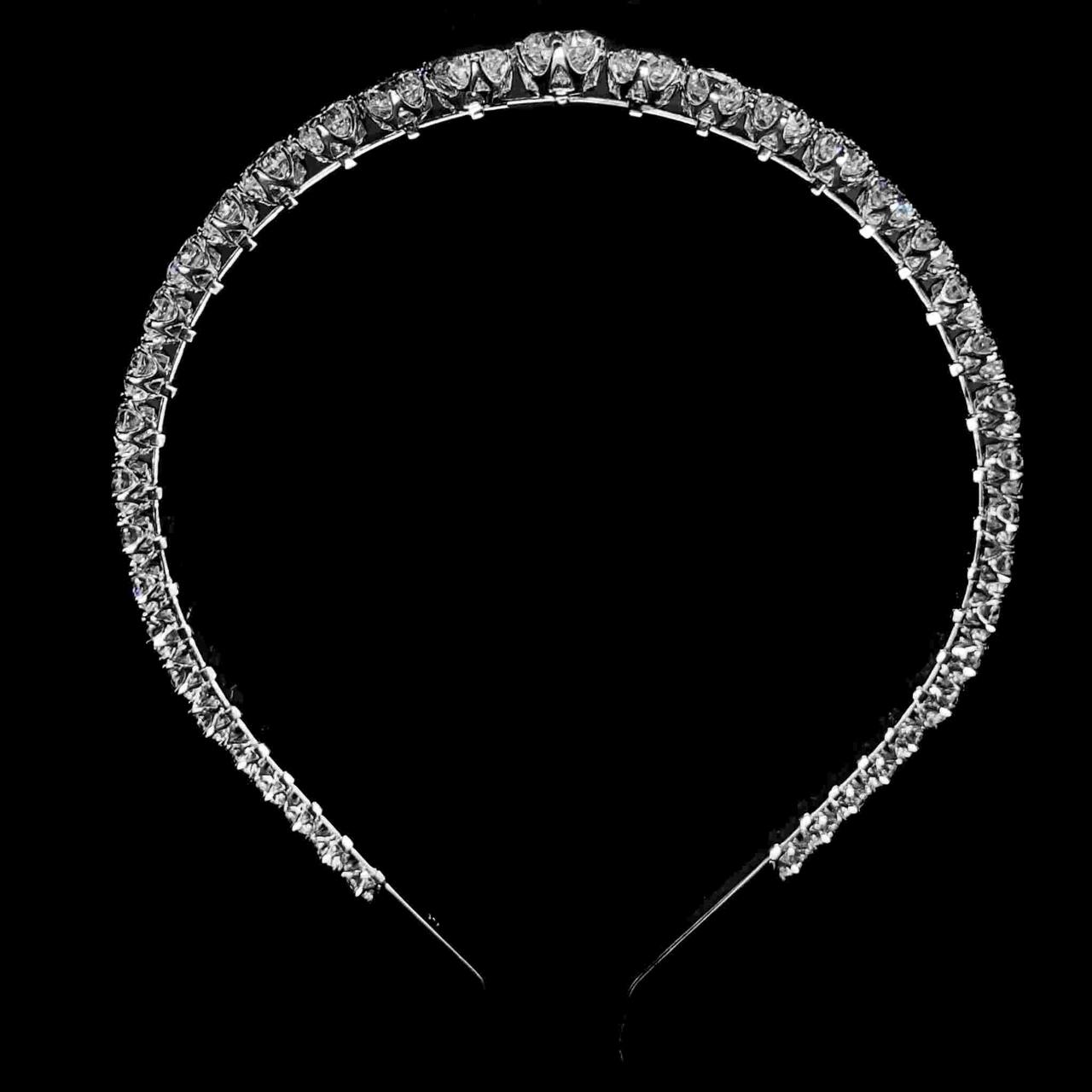 Omnia Imara Silver Hair Band In 925 Silver High Quality Lab Crafted Stones