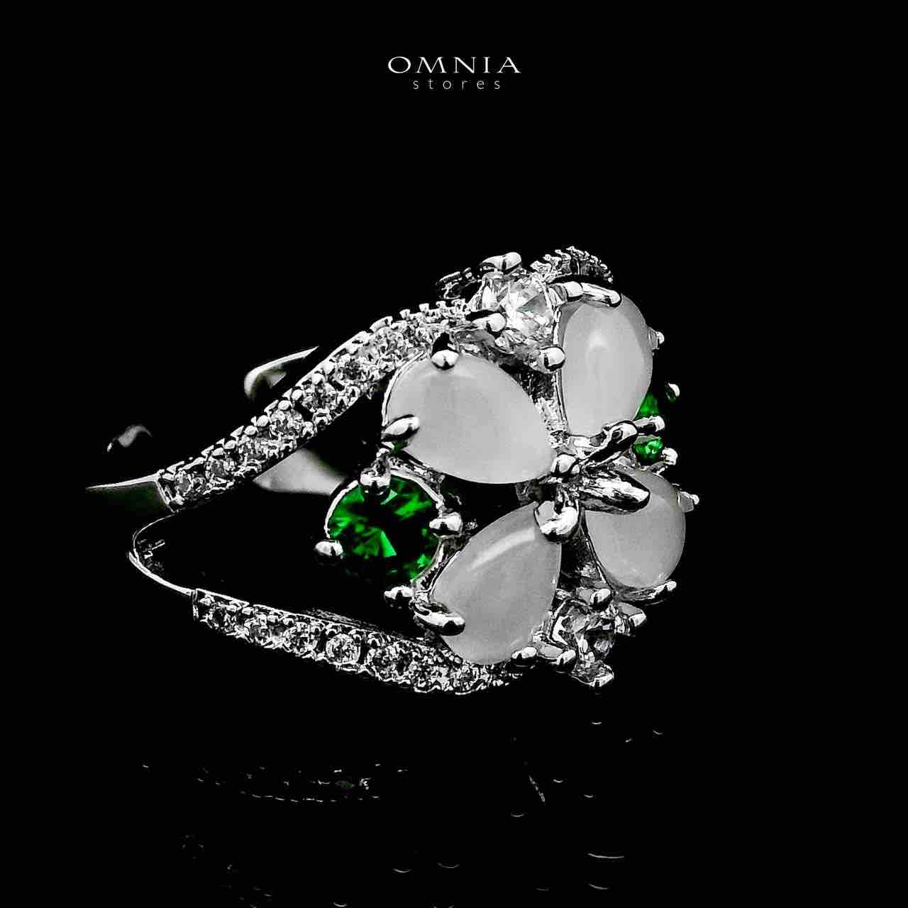 Omnia Salma White and Green Full Set with High-Quality Simulated Diamonds Rhodium Plated (18cm only available in KSA) - Image 5