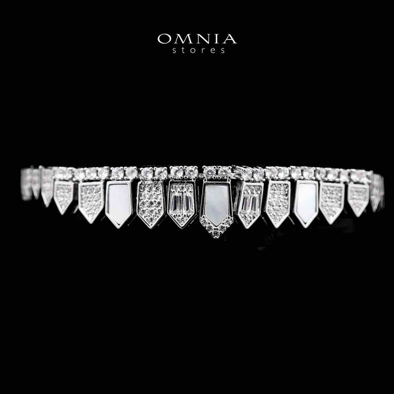 Omnia Shareefa White Luxury Bridal Full Set Accessories in High Quality Zircon Stone in Rhodium Plated - Image 6