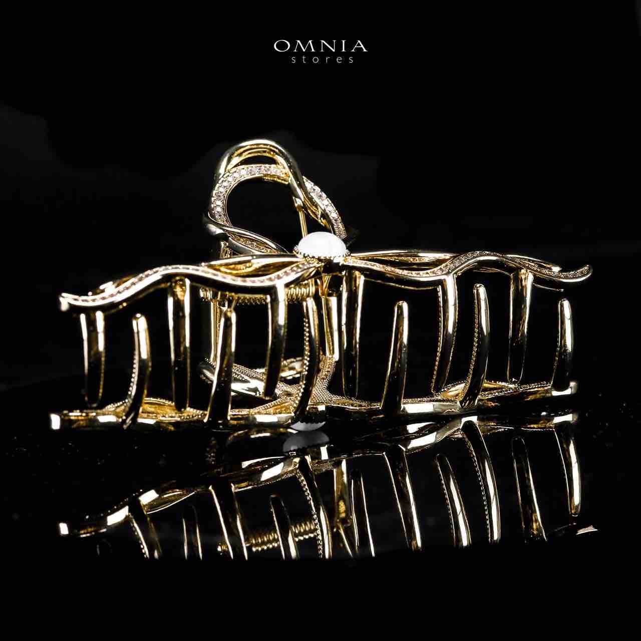 Omnia Luluwa Gold Hair Clip in High Quality Zircon Stone In Rhodium Plated - Image 2