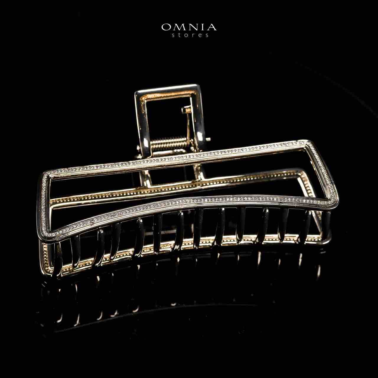 Omnia Alyanah Light Gold Hair Clip in High Quality Zircon Stone In Rhodium Plated - Image 3