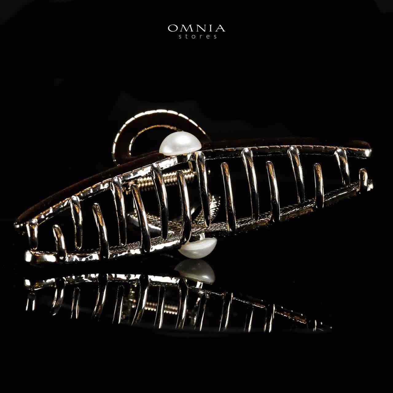 Omnia Najdah Light Gold Hair Clip in Velvet Dark Brown Line With High Quality Rhodium Plated - Image 2