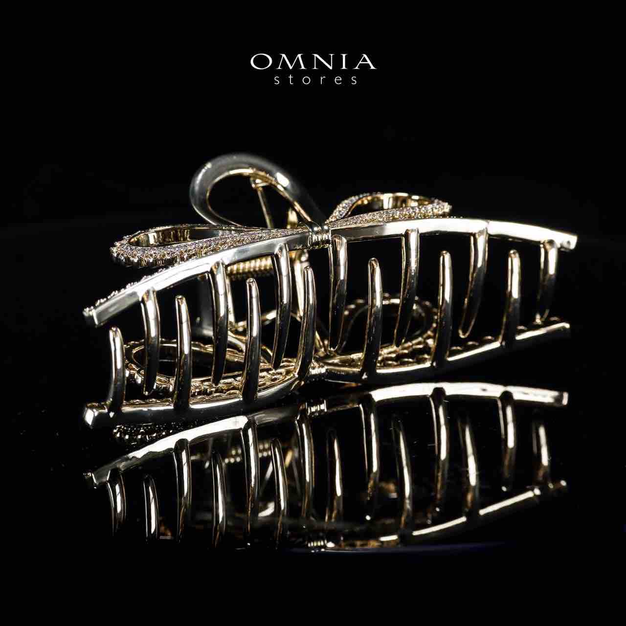 Omnia Rawhiya Gold Hair Clip in High Quality Zircon Stone In Rhodium Plated - Image 2