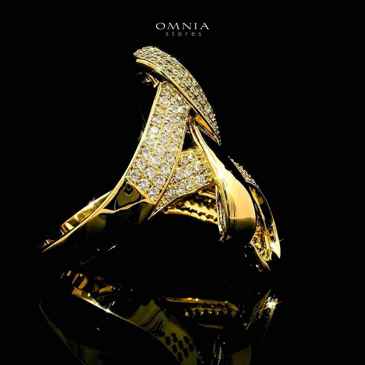 Omnia Kaifa 18k Gold Plated Ring With Rhodium Plated In High Quality Zircon Stone - Image 2