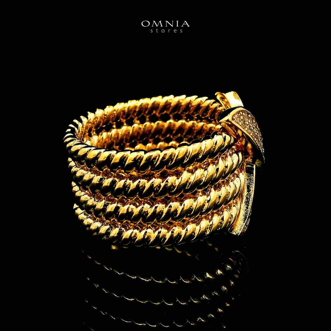 Omnia Baraka 18k Gold Plated Ring With Rhodium Plated In High Quality Zircon Stone - Image 3