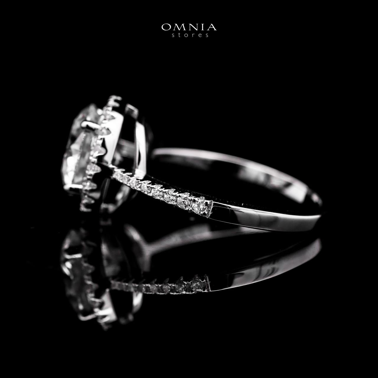 Omnia Nerina Classic Round Halo Moissanite Ring – Certified 925 Sterling Silver (GRA Certified) - Image 2