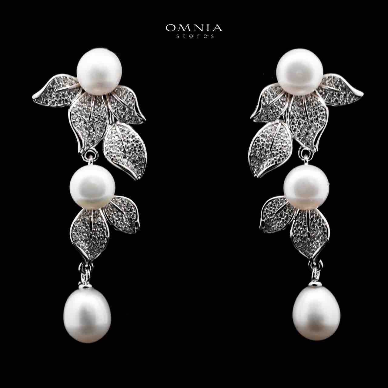 Omnia Precious Fresh Real Water Pearl Necklace and Earrings Set 925 Silver In High Quality Simulated diamonds - Image 3