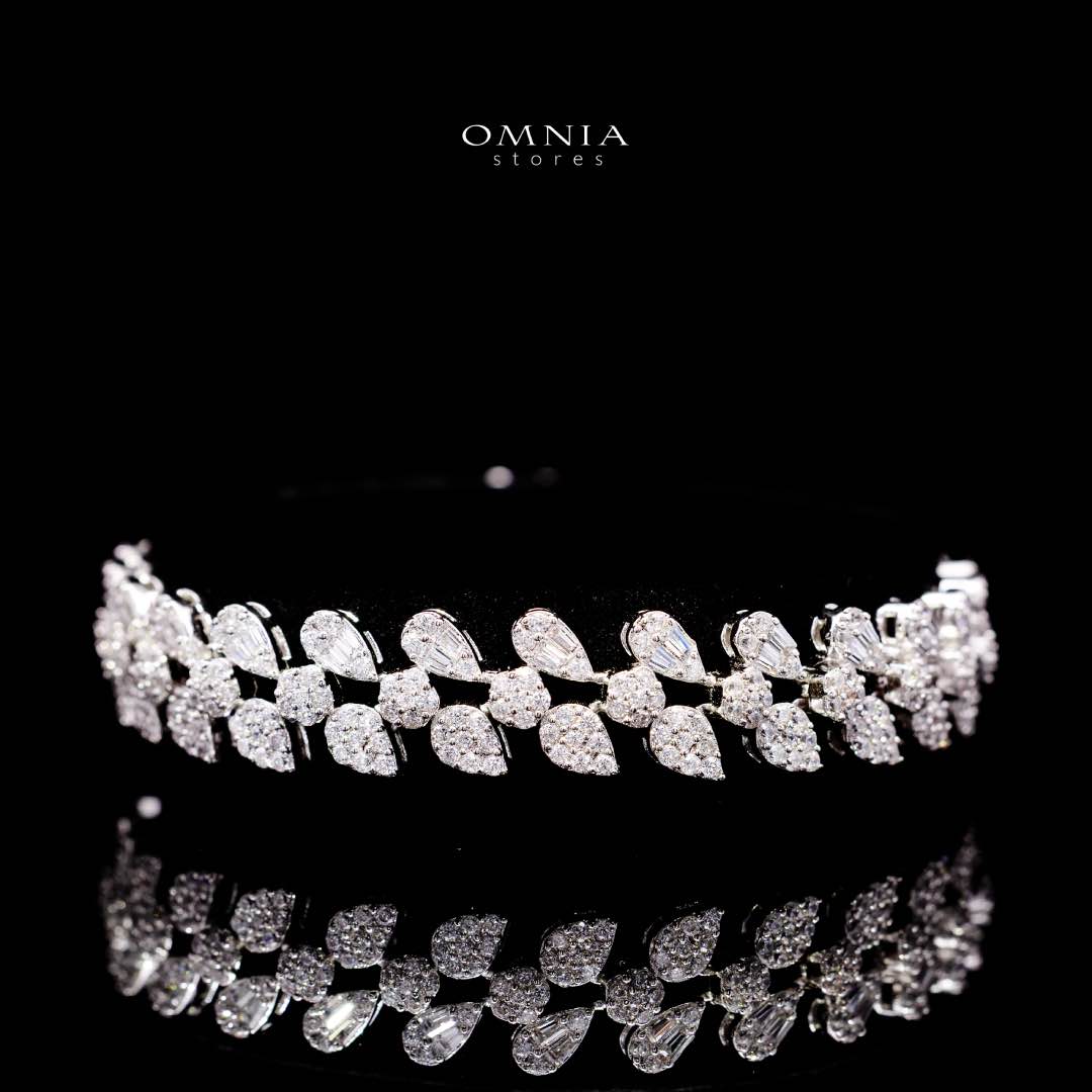 Omnia Amirat White Bridal Full Set in High Quality Zircon Stone in Rhodium Plated - Image 3