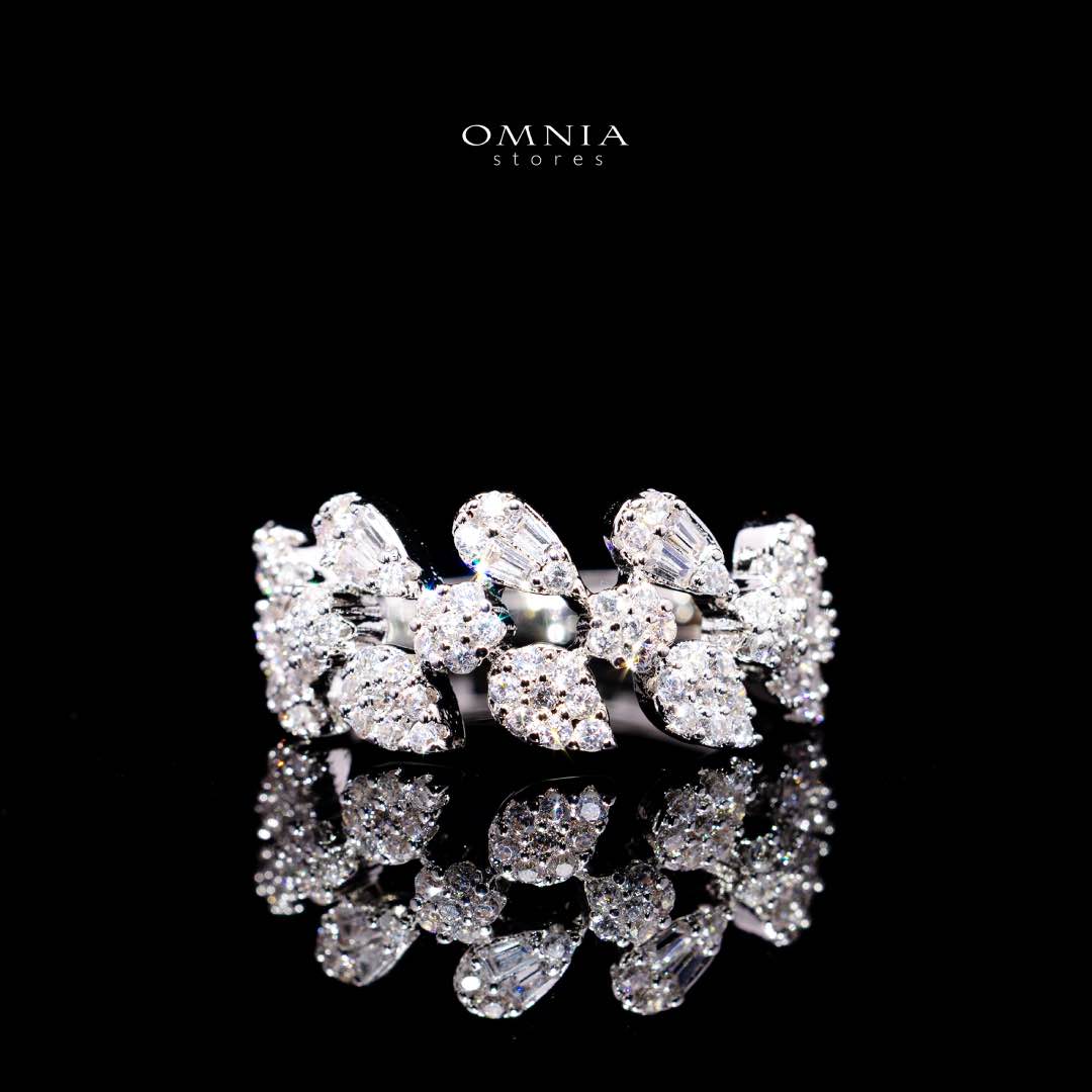 Omnia Amirat White Bridal Full Set in High Quality Zircon Stone in Rhodium Plated - Image 4