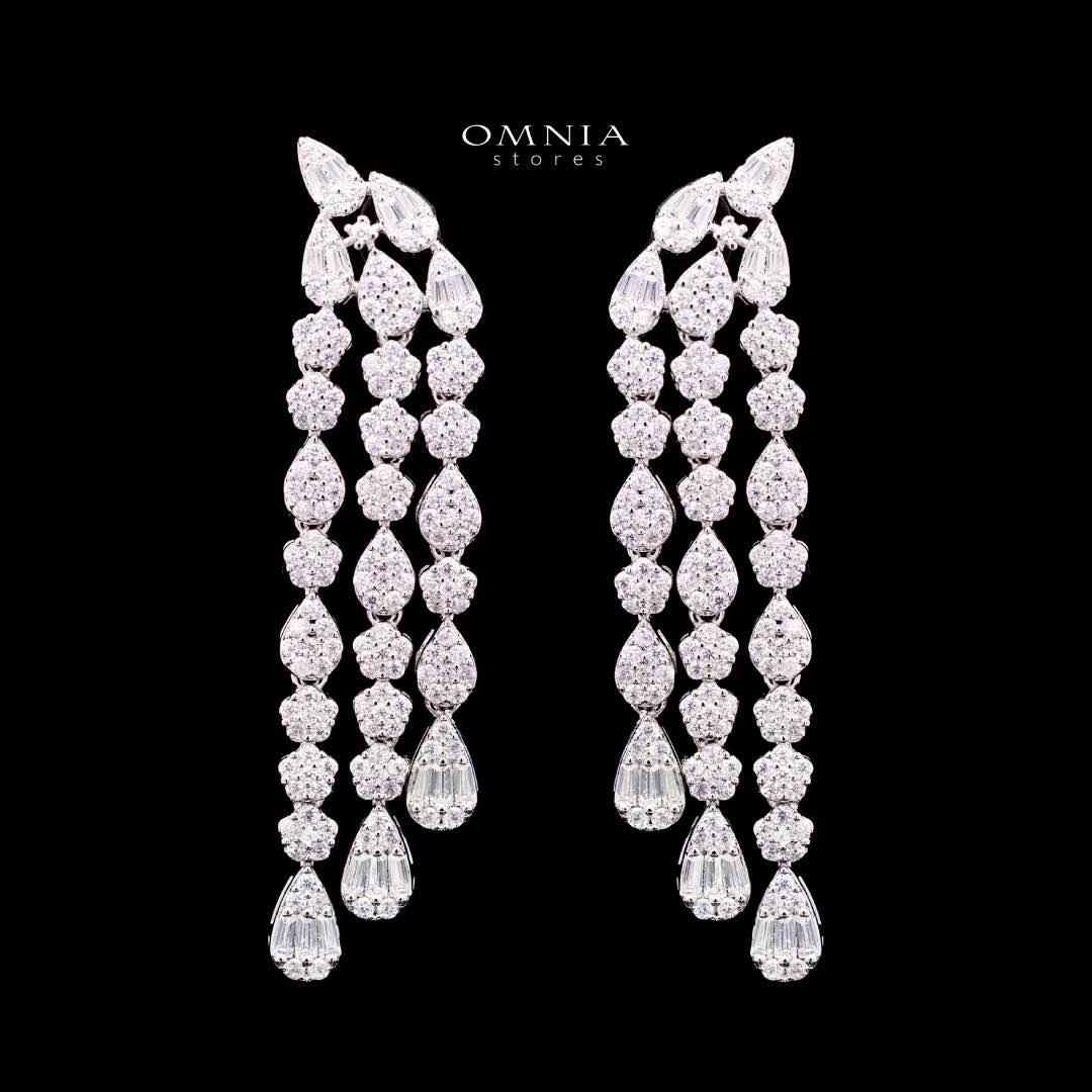 Omnia Amirat White Bridal Full Set in High Quality Zircon Stone in Rhodium Plated - Image 5