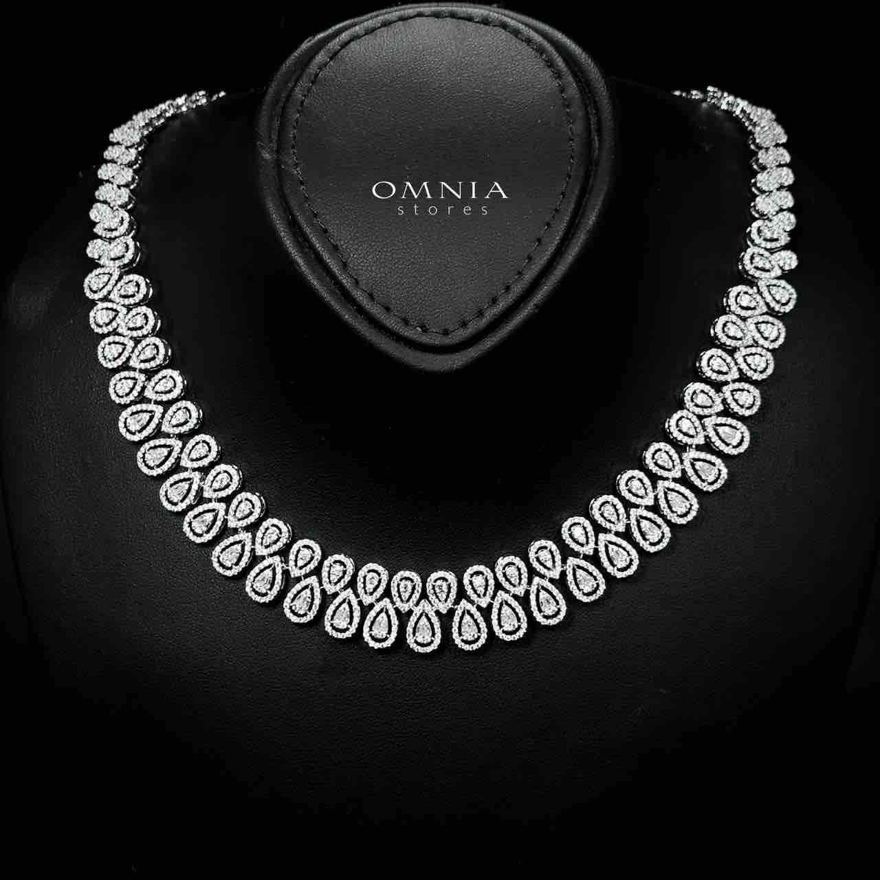 Omnia Kanzah Luxury Bridal White Full Set in High Quality Zircon Stone Rhodium Plated - Image 4