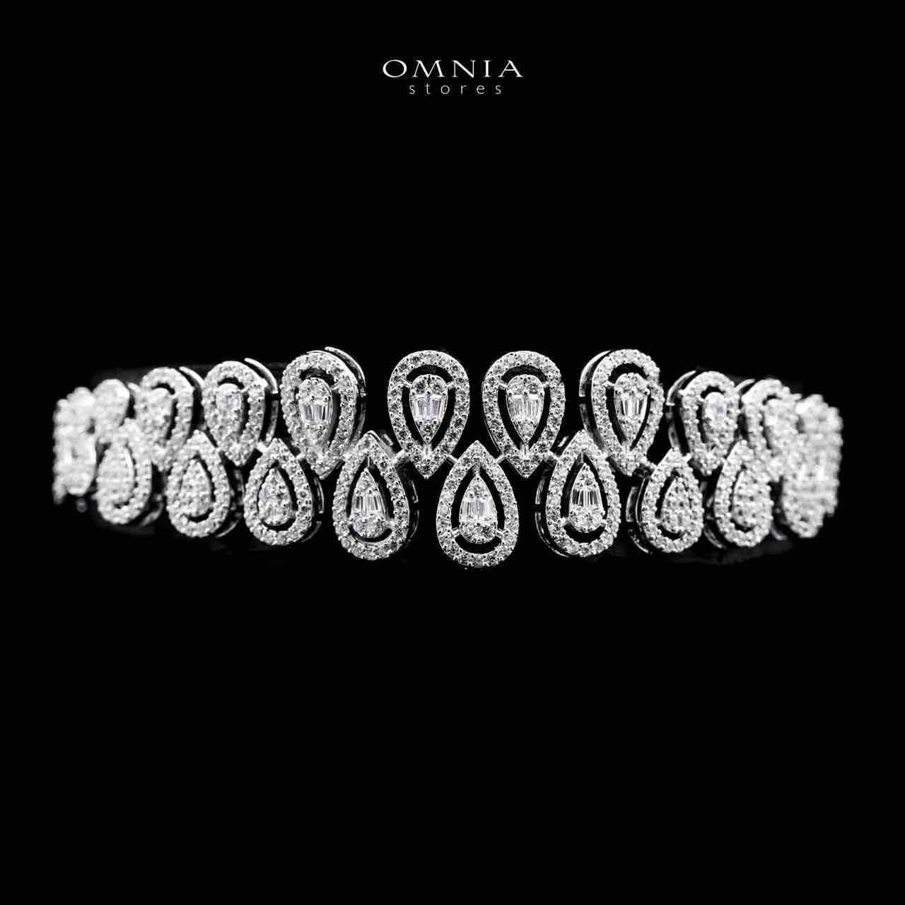 Omnia Kanzah Luxury Bridal White Full Set in High Quality Zircon Stone Rhodium Plated - Image 6
